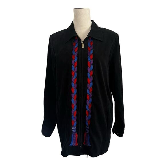 Bob Mackie Jackets & Blazers - Bob Mackie Jacket Womens Medium Wearable Art Embroidered Tassels Zip Up NWT